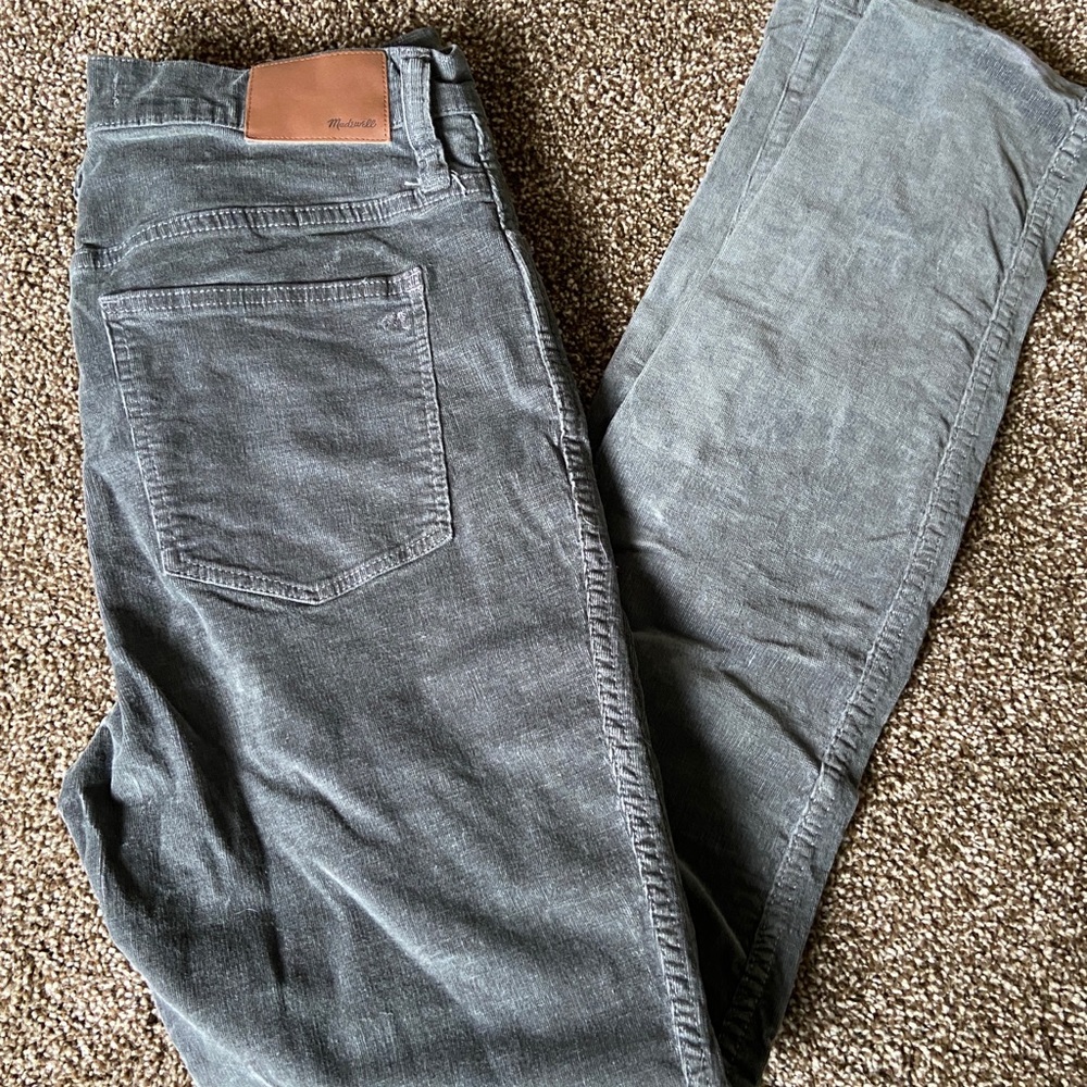 Madewell grey skinny corduroys
